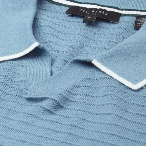 Ted Baker Textured Polo Shirt Short Sleeve Knit Old Money Preppy Business Casual - Picture 6 of 13
